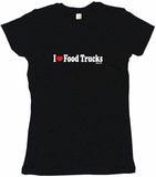 I Heart Love Food Trucks Tee Shirt OR Hoodie Sweat