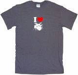 I Heart Love Drum Set Logo Tee Shirt OR Hoodie Sweat