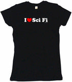 I Heart Love Sci Fi Tee Shirt OR Hoodie Sweat