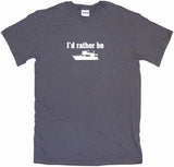 I'd Rather Be Fishing Boat Logo Tee Shirt OR Hoodie Sweat