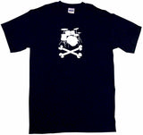 Drum Set Pirate Skull Cross Bones Tee Shirt OR Hoodie Sweat