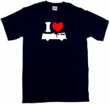 I Heart Love Fire Truck Silhouette Tee Shirt OR Hoodie Sweat
