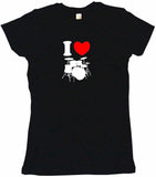I Heart Love Drum Set Logo Tee Shirt OR Hoodie Sweat