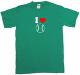 I Heart Love Baseball Logo Tee Shirt OR Hoodie Sweat