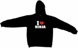 I Heart Love Ninja Tee Shirt OR Hoodie Sweat