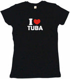 I Heart Love Tuba Tee Shirt OR Hoodie Sweat