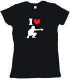 I Heart Love Baseball Catcher Logo Tee Shirt OR Hoodie Sweat