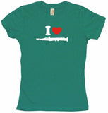 I Heart Love Clarinet Logo Women's Petite Tee Shirt