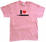I Heart Love Clarinet Logo Women's Regular Fit Tee Shirt