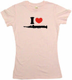 I Heart Love Clarinet Logo Women's Petite Tee Shirt