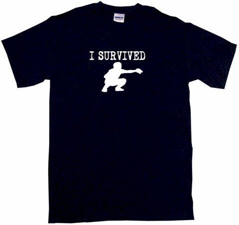 I Survived Baseball Catcher Logo Tee Shirt OR Hoodie Sweat
